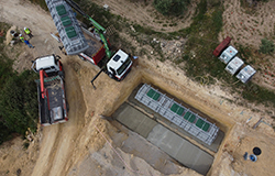 Vista aérea de instalación biofiltros Ecoflo de Premier Tech